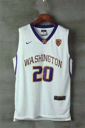 Maillot De Basket NCAA University of Washington Ma Kerr Fultz 20 Blanc